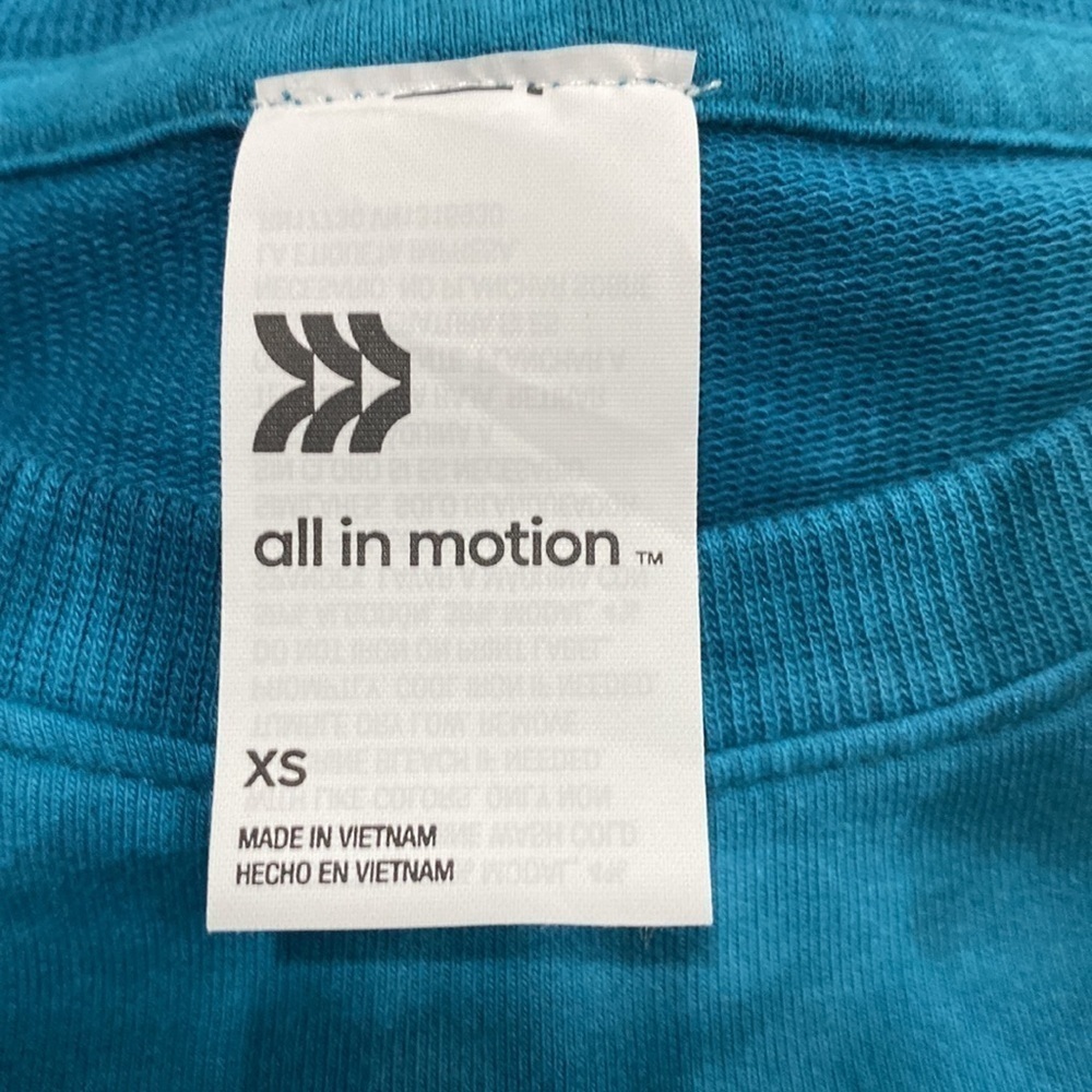 All In Motion Women's Teal French Terry Crewneck Sweatshirt Size XS - Picture 5 of 8